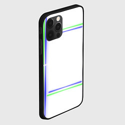 Чехол для iPhone 12 Pro Max Neon white green light blue, цвет: 3D-черный — фото 2