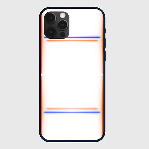 Чехол iPhone 12 Pro Max Neon white orange blue / 3D-Черный – фото 1