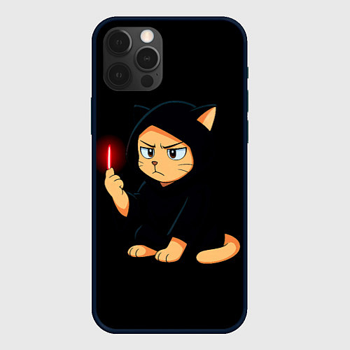 Чехол iPhone 12 Pro Max Котик ситх / 3D-Черный – фото 1