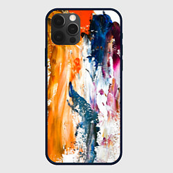 Чехол для iPhone 12 Pro Max Разноцветные мазки кисти на палитре художника, цвет: 3D-черный