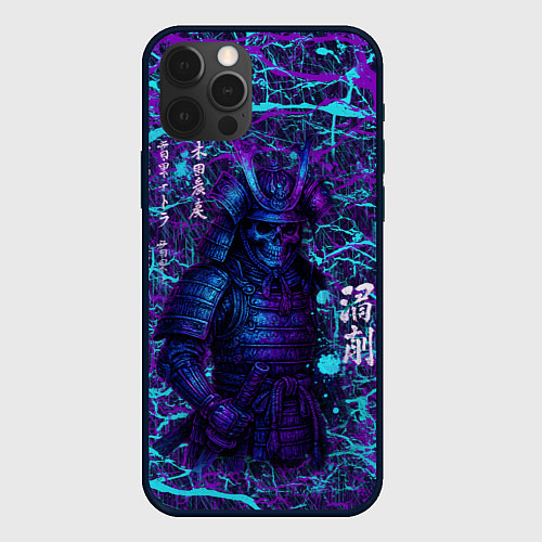 Чехол iPhone 12 Pro Max Призрак самурая - неновый арт / 3D-Черный – фото 1