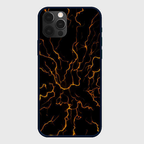 Чехол iPhone 12 Pro Max Разряды электричества текстура / 3D-Черный – фото 1