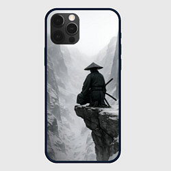 Чехол для iPhone 12 Pro Max Ghost of Tsushima самурай - зимнее ущелье, цвет: 3D-черный