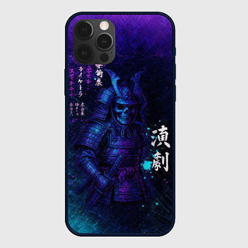 Чехол iPhone 12 Pro Max Неоновый призрачный самурай / 3D-Черный – фото 1