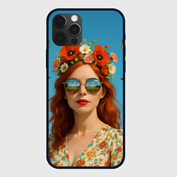 Чехол для iPhone 12 Pro Max Девушка в очках, цвет: 3D-черный