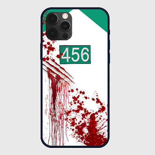 Чехол iPhone 12 Pro Max Кровавая форма игрока 456 из игры в кальмара / 3D-Черный – фото 1