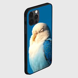 Чехол для iPhone 12 Pro Max Волнистый попугай - синий, цвет: 3D-черный — фото 2