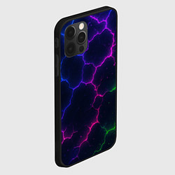 Чехол для iPhone 12 Pro Max Неоновый разлом, цвет: 3D-черный — фото 2