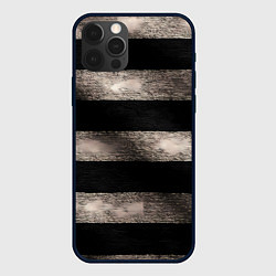 Чехол iPhone 12 Pro Max Черно-белая тельняшка текстура