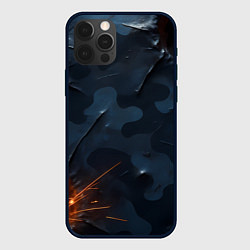 Чехол для iPhone 12 Pro Max Камуфляжная текстура с дырами, цвет: 3D-черный