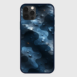 Чехол iPhone 12 Pro Max Синий камуфляж с каплями