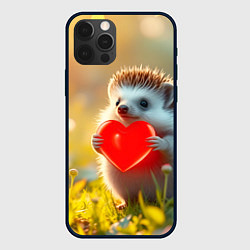 Чехол iPhone 12 Pro Max Ежик с сердечком в лесу