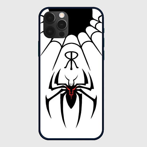 Чехол iPhone 12 Pro Max Паук на белом - the web of Fate / 3D-Черный – фото 1