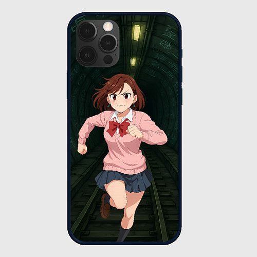 Чехол iPhone 12 Pro Max Сиратори Айра бежит в туннеле / 3D-Черный – фото 1