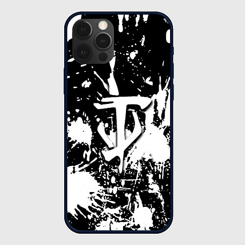 Чехол iPhone 12 Pro Max Doom белые краски / 3D-Черный – фото 1