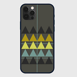 Чехол для iPhone 12 Pro Max Абстрактный лес, геометрический с однотоном, цвет: 3D-черный