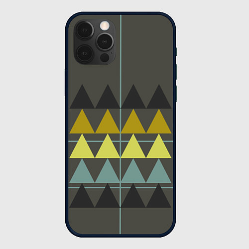 Чехол iPhone 12 Pro Max Абстрактный лес, геометрический с однотоном / 3D-Черный – фото 1