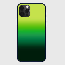 Чехол для iPhone 12 Pro Max Градиент укропное зеленое омбре, цвет: 3D-черный