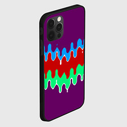 Чехол для iPhone 12 Pro Max Фиолетовый с искажёнными абстрактными полосами, цвет: 3D-черный — фото 2