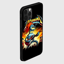 Чехол для iPhone 12 Pro Max Bender is a hard rock guitarist - Futurama, цвет: 3D-черный — фото 2