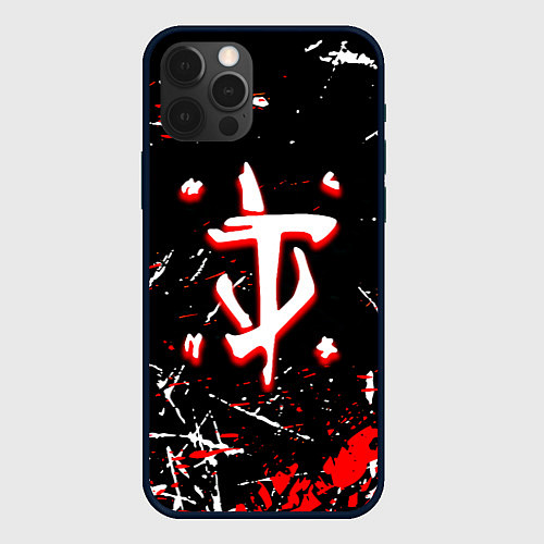 Чехол iPhone 12 Pro Max Doom краски штрихи / 3D-Черный – фото 1