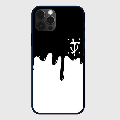 Чехол iPhone 12 Pro Max Doom logo жидкие краски / 3D-Черный – фото 1