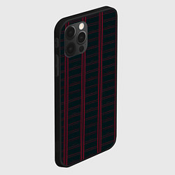 Чехол для iPhone 12 Pro Max Color dark cage red stripes, цвет: 3D-черный — фото 2