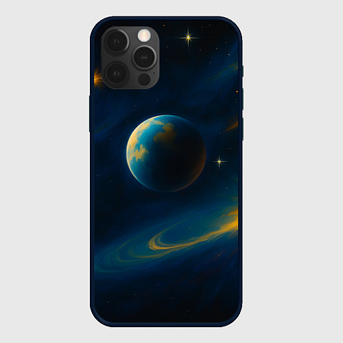 Чехол iPhone 12 Pro Max Пространство Вселенной / 3D-Черный – фото 1