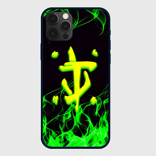 Чехол iPhone 12 Pro Max Doom кислотное лого / 3D-Черный – фото 1