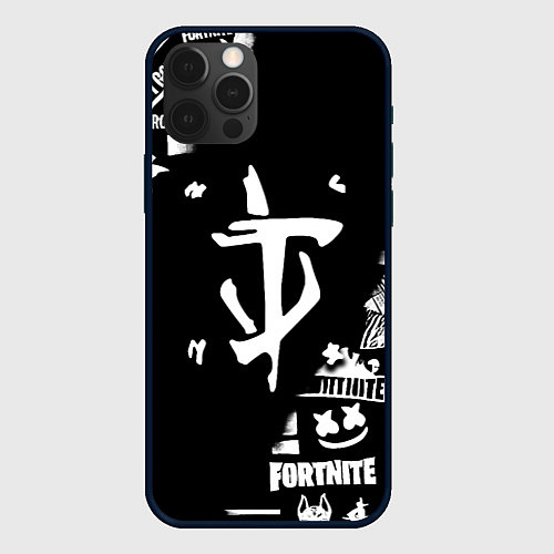 Чехол iPhone 12 Pro Max Doom x fortnite logo / 3D-Черный – фото 1