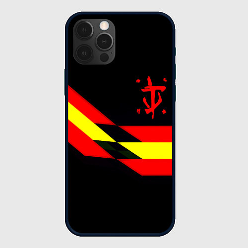 Чехол iPhone 12 Pro Max Doom геометрия / 3D-Черный – фото 1