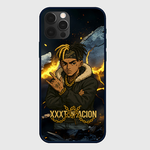 Чехол iPhone 12 Pro Max XXXTentacion мультяшный стиль / 3D-Черный – фото 1