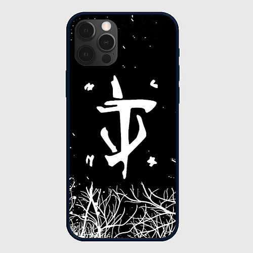 Чехол iPhone 12 Pro Max Doom белые деревья / 3D-Черный – фото 1