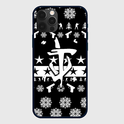 Чехол iPhone 12 Pro Max Doom x csgo winter / 3D-Черный – фото 1