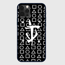 Чехол для iPhone 12 Pro Max Doom geometry pattern, цвет: 3D-черный