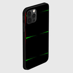 Чехол для iPhone 12 Pro Max Color black green orange stripes, цвет: 3D-черный — фото 2