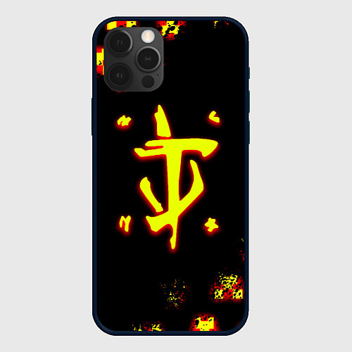 Чехол iPhone 12 Pro Max Doom x minecraft / 3D-Черный – фото 1