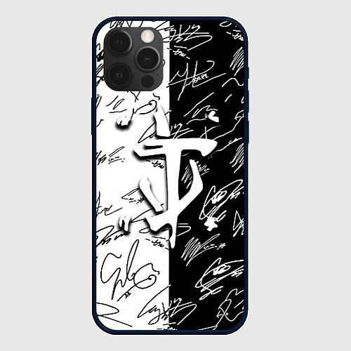 Чехол iPhone 12 Pro Max Doom автографы / 3D-Черный – фото 1
