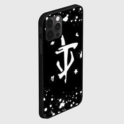 Чехол для iPhone 12 Pro Max Doom брызги белых красок, цвет: 3D-черный — фото 2