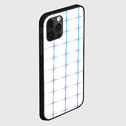 Чехол для iPhone 12 Pro Max Color white blue stripes, цвет: 3D-черный — фото 2