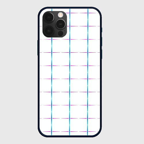 Чехол iPhone 12 Pro Max Color white blue stripes / 3D-Черный – фото 1