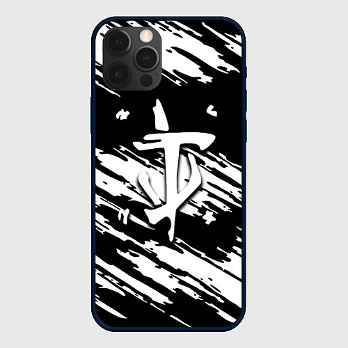 Чехол iPhone 12 Pro Max Doom краски полосы / 3D-Черный – фото 1
