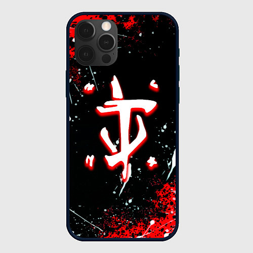 Чехол iPhone 12 Pro Max Doom краски абстракция / 3D-Черный – фото 1