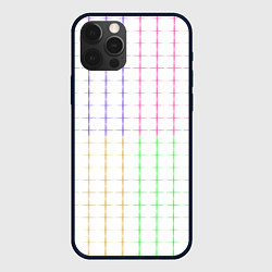 Чехол для iPhone 12 Pro Max Color white multicolored stripes, цвет: 3D-черный