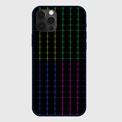 Чехол iPhone 12 Pro Max Color black multicolored stripes