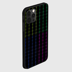 Чехол для iPhone 12 Pro Max Color black multicolored stripes, цвет: 3D-черный — фото 2