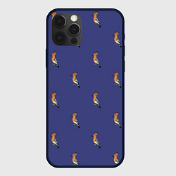 Чехол iPhone 12 Pro Max Клевая птица удод на фиолетовом фоне