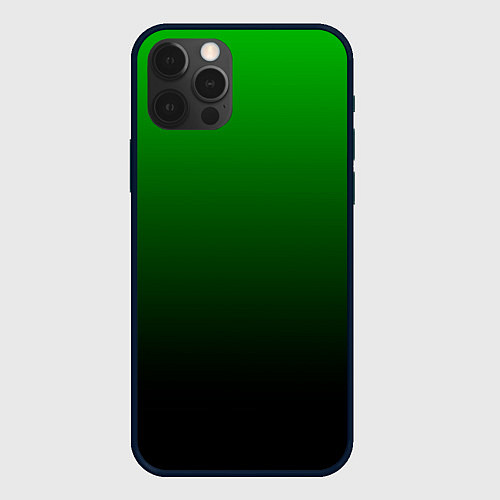 Чехол iPhone 12 Pro Max Green gradient / 3D-Черный – фото 1