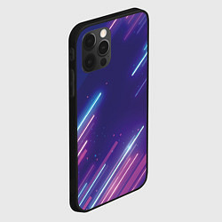 Чехол для iPhone 12 Pro Max Абстракция бело синие красные полосы, цвет: 3D-черный — фото 2