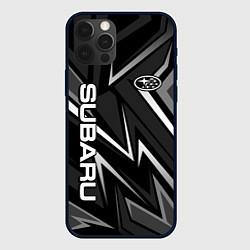 Чехол для iPhone 12 Pro Max Subaru - черный и белый, цвет: 3D-черный
